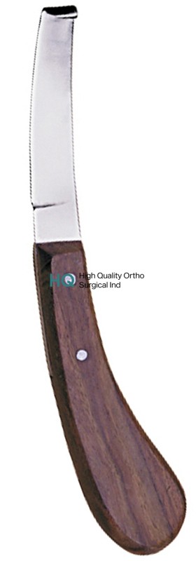 Right-Handed Hoof Knife With Wooden Handle