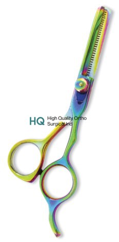 Professional Thinning Scissor. One Blade Teeth and One Blade Razor. Multicolor coating.
