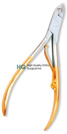 Cuticle Nipper, Single Spring. Half Gold.